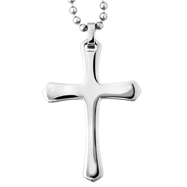 Shop Stainless Steel Unisex Cross Necklace - Overstock - 4321677