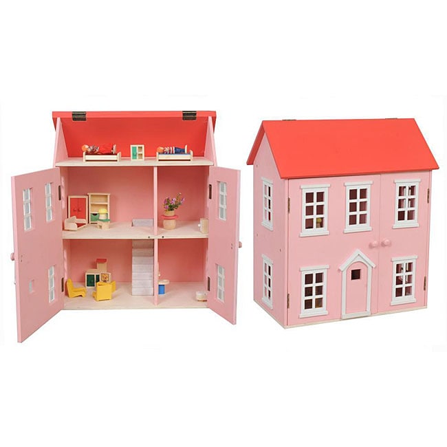 large pink dollhouse