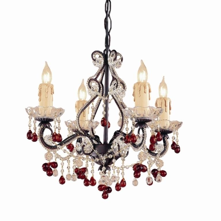 Wrought Iron 4 light Mini Chandelier