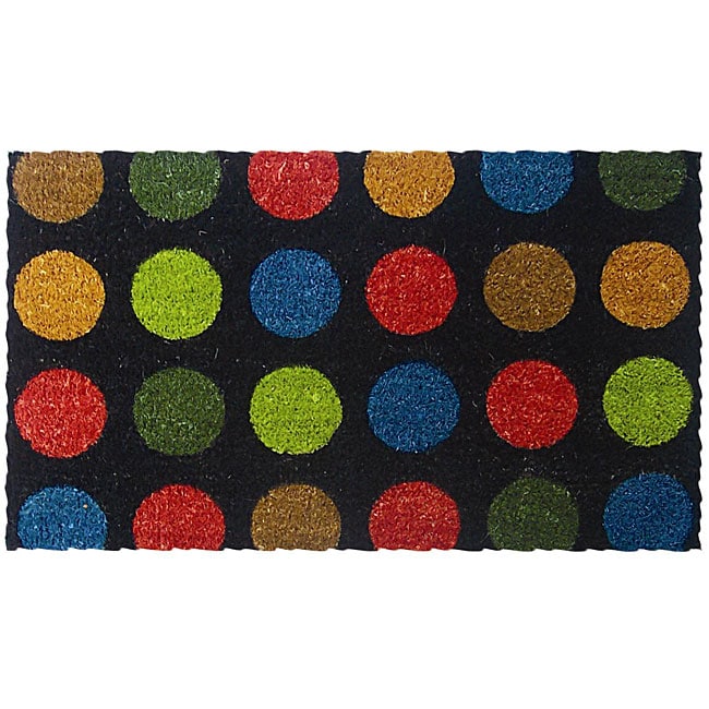 Dots In Color Door Mat (16 X 26) (BlackPattern Door Mats )