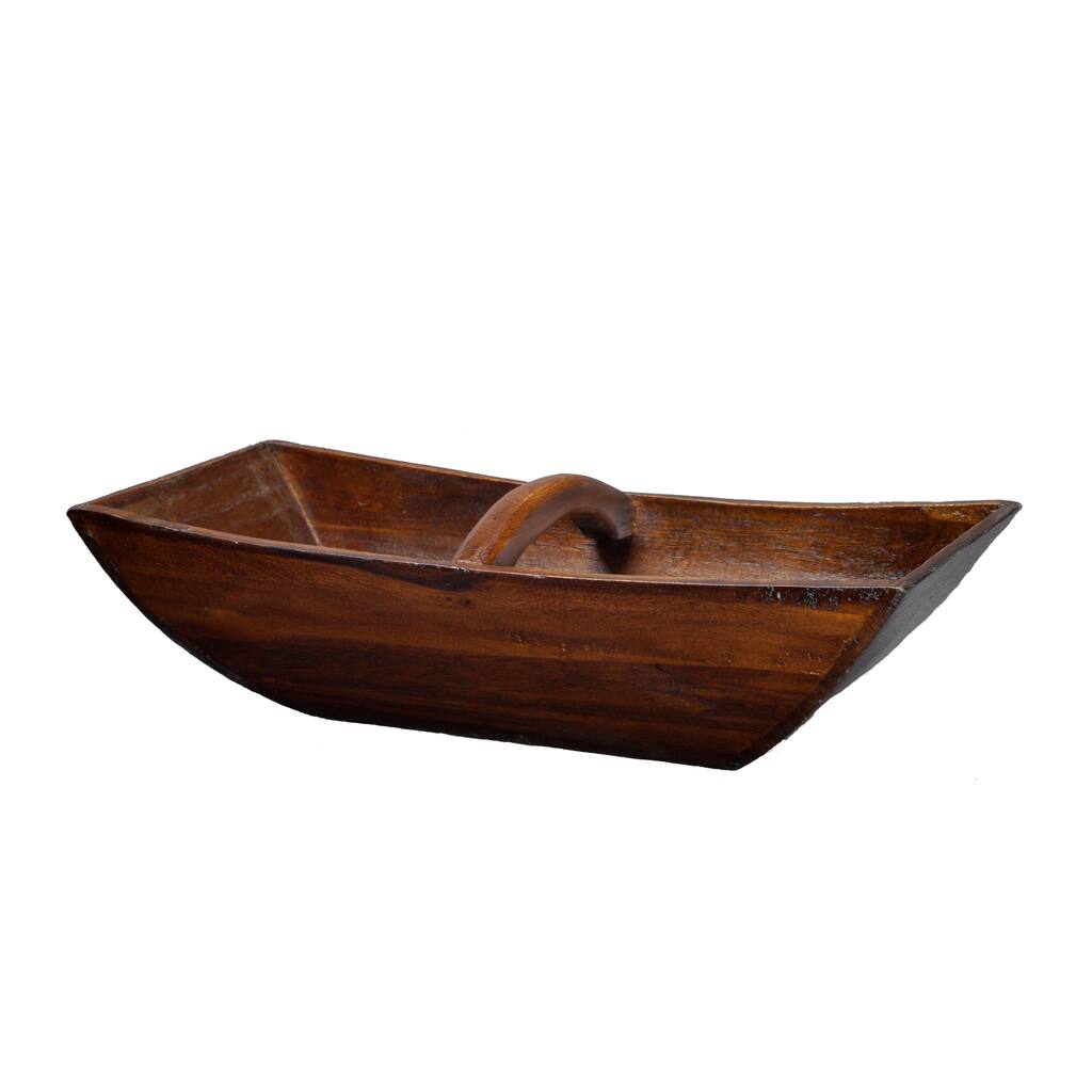 Stained Boat Tray with Handle