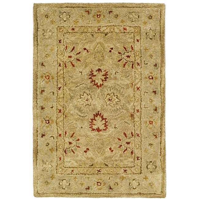 Handmade Majesty Light Brown/ Beige Wool Rug (2 X 3)