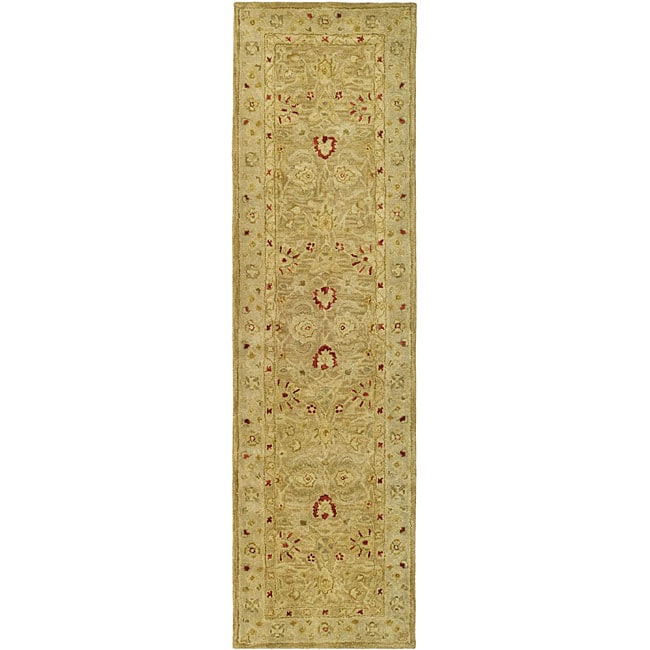 Handmade Majesty Light Brown/ Beige Wool Runner (23 X 8)