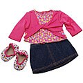 Springfield Collection Skirt/ Top Blue Denim Set for Dolls