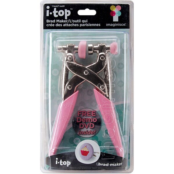 Imaginisce I-Top Pink/Silvertone Crafts/Scrapbooking Brad Tool