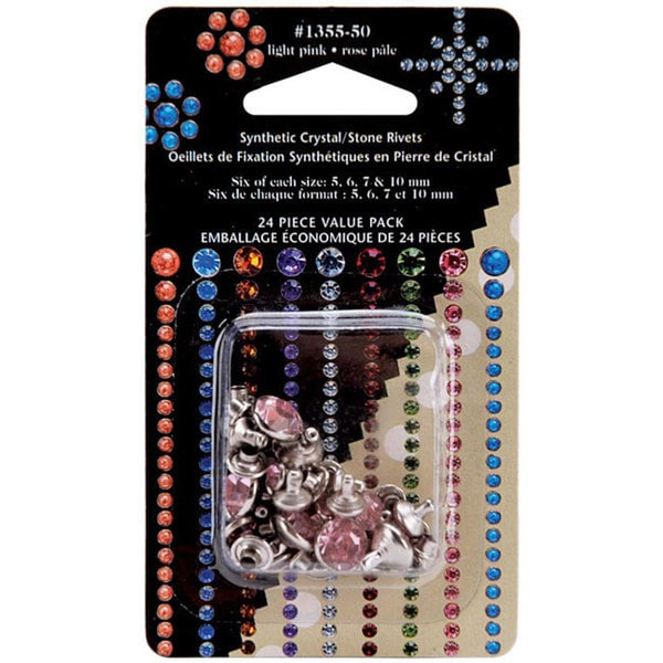 Light Pink Crystal Rivets (Pack of 24)