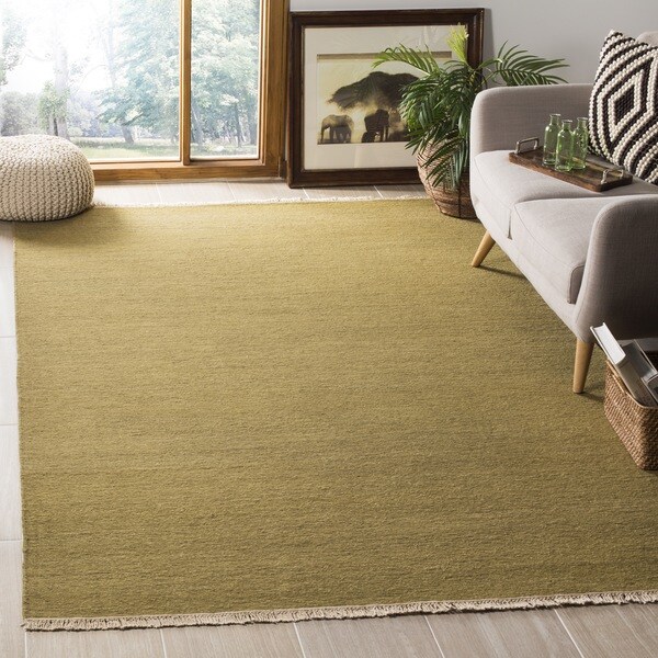 Safavieh Couture Sumak Handmade Flatweave Solid Light Green Wool Area Rug - 8' x 10'