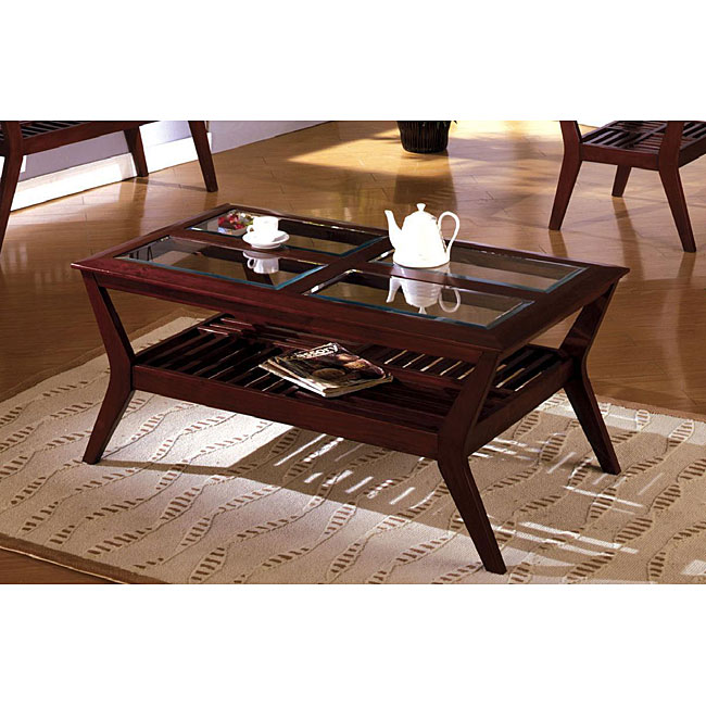 Shop Dark Cherry Wood Coffee Table - Free Shipping Today ...