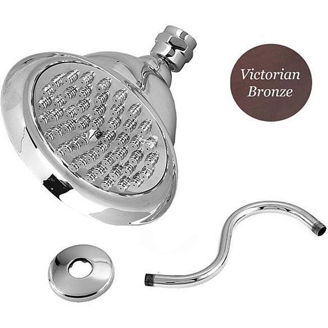 Victorian Bronze 7-inch Bell Shower Head with Arm