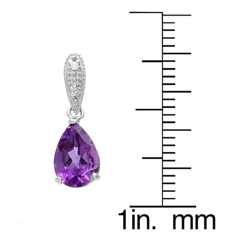 Kabella 14k Yellow Gold Amethyst and 1/10ct TDW Diamond Earrings