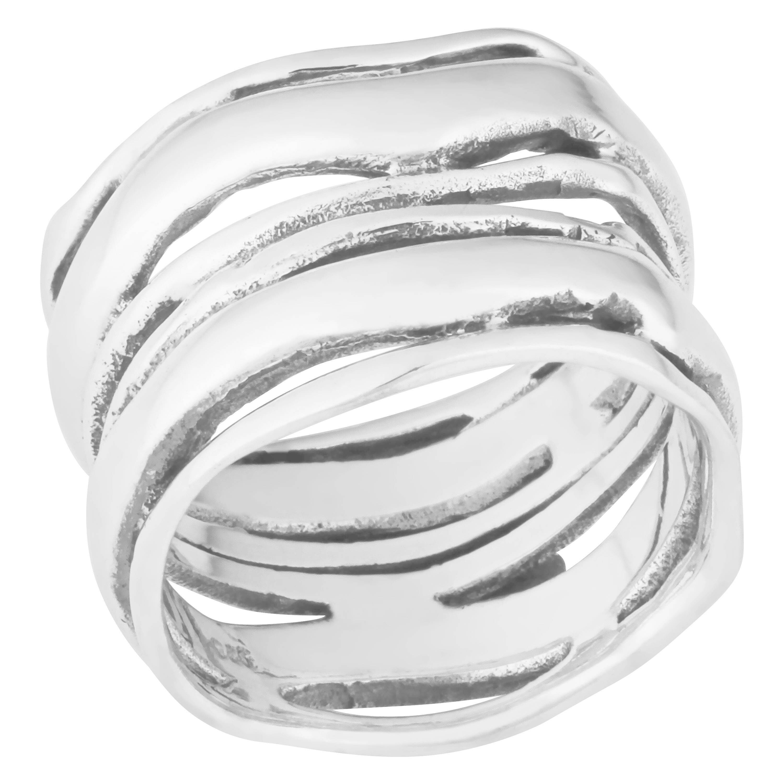 Handmade Sterling Silver Coil Wrap Bangs Ring Thailand - 