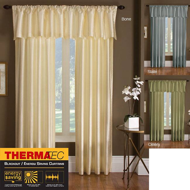 Treasure Thermal-backed Dupioni Faux Silk Curtain Panel Pair