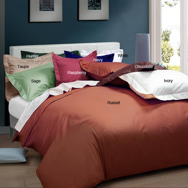 Solid 205 Thread Count 3piece Duvet Cover Set Overstock 434615