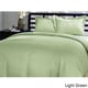preview thumbnail 7 of 8, Damask Stripe 230 Thread Count 3-piece Duvet Cover Set Full/Queen Lt. Green
