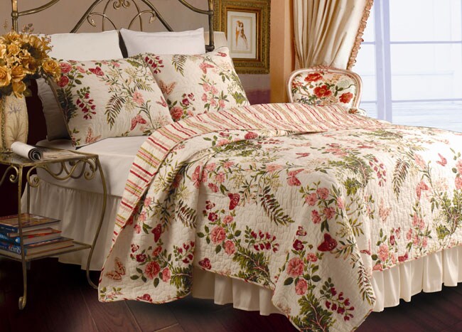 Butterflies 3-piece King-size Quilt Set - Overstock™ Shopping - Great ...