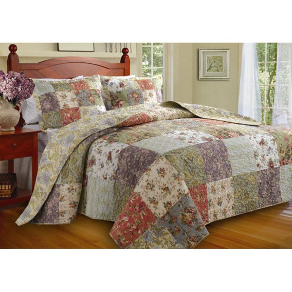 Greenland Home Fashions Blooming Prairie 3-piece Bedspread Set