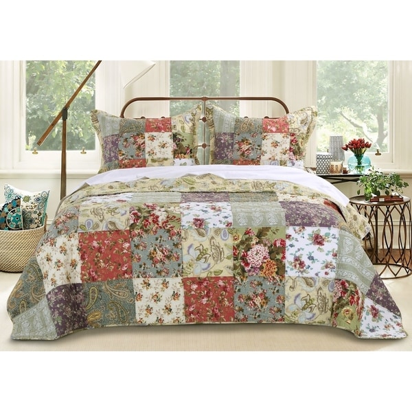 Greenland Home Fashions Blooming Prairie 3-piece Bedspread Set