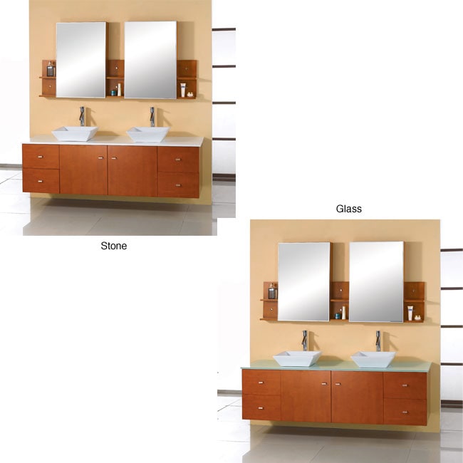 Virtu Usa Clarissa 72 inch Double Sink Bathroom Vanity Set