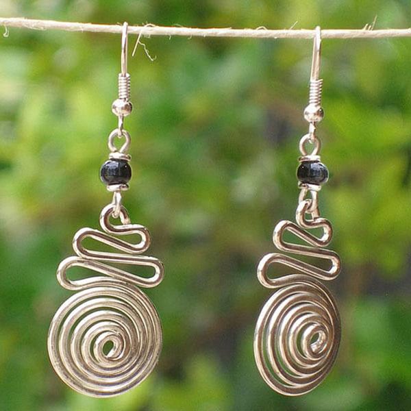 Handmade Ribbon Candy Electroplated Earrings (Kenya)