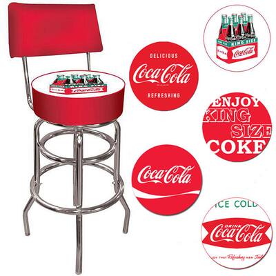 Coca Cola Collectible Padded Back Rest Barstool