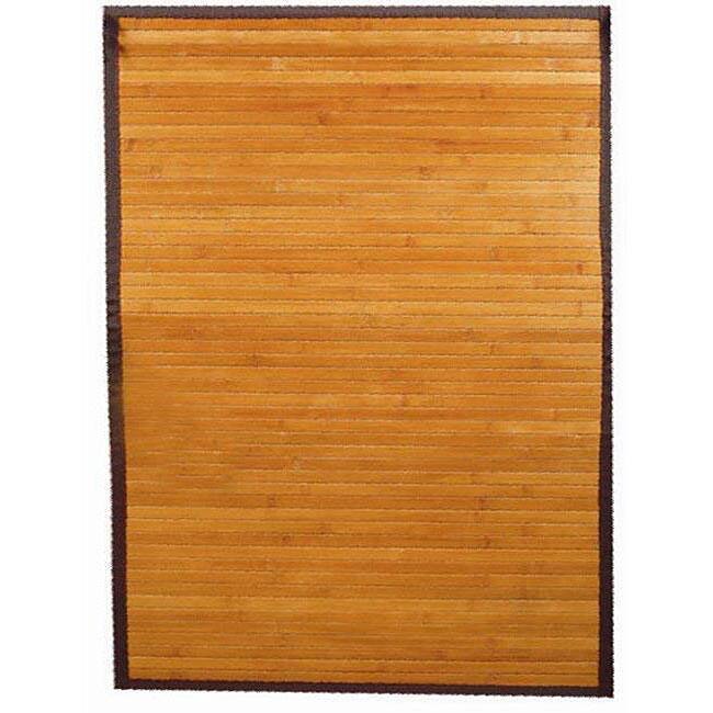 Hand-woven Yellow Bamboo/ Rayon from Bamboo Rug (8' x 10')