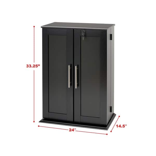 Shop Broadway Locking Dvd Cd Media Storage Cabinet Free Shipping