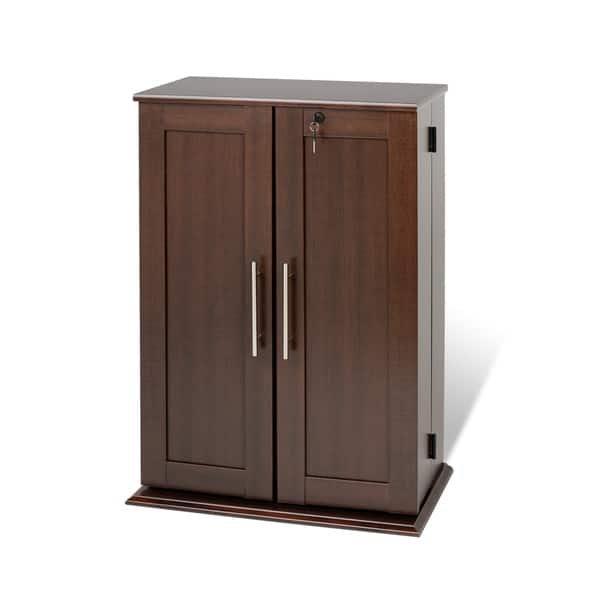 Shop Everett Locking Dvd Cd Media Storage Cabinet Overstock