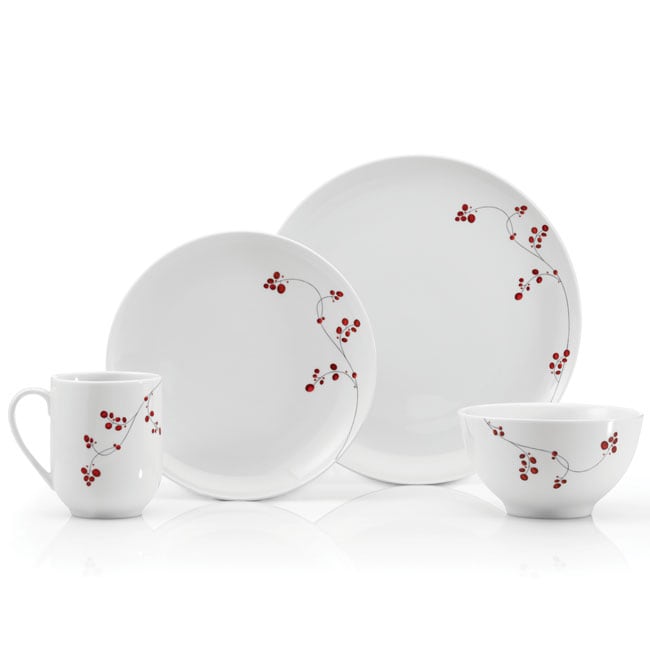 Mikasa Basic 16 piece Red Berries Dinnerware Set