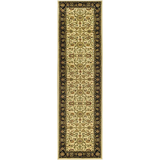 Lyndhurst Collection Majestic Ivory/ Black Runner (23 X 12)