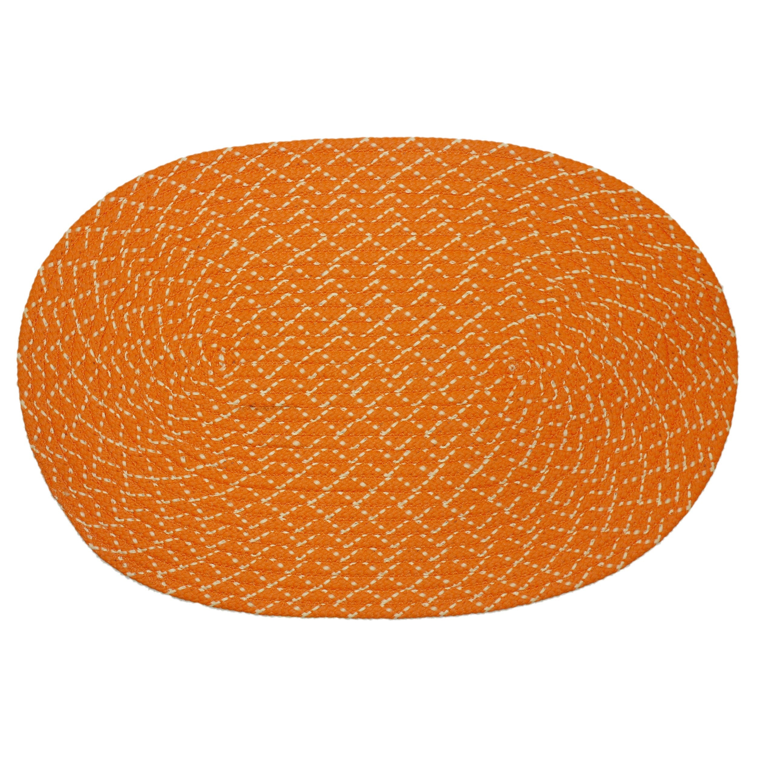 Lemonade Indoor/ Outdoor Orange Braided Rug (18 X 26)