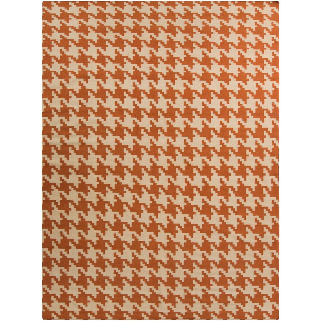 Hand-woven Orange Wool Camrose Area Rug - 8' x 11'