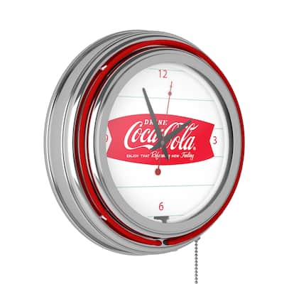 Coca Cola Logo 14-inch Double Ring Neon Clock