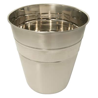 Shiny Long-lasting Stainless Steel Wastebasket (10' x 10.75') - Small