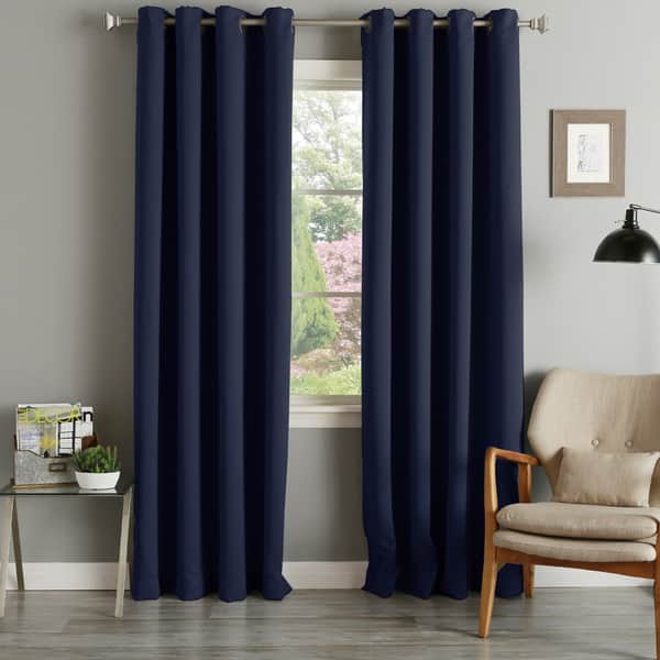 Blackout Window Curtains w/ Rope Thermal Insulated Draperies Self Adhesive  Panel