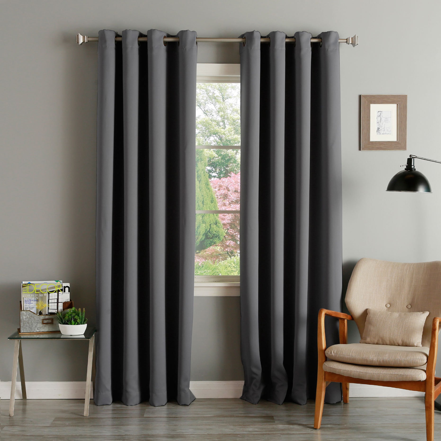 1Panel Grommet Thermal Insulated Blackout Liend Curtain Window Panel All Sizes 