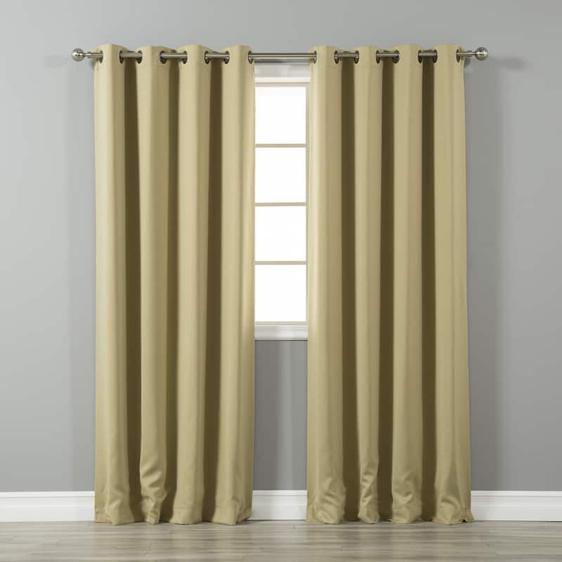 Aurora Home Thermal Insulated Blackout Grommet Top 84-inch Curtain Panel Pair - 52 x 84 - 52 x 84 - Tan