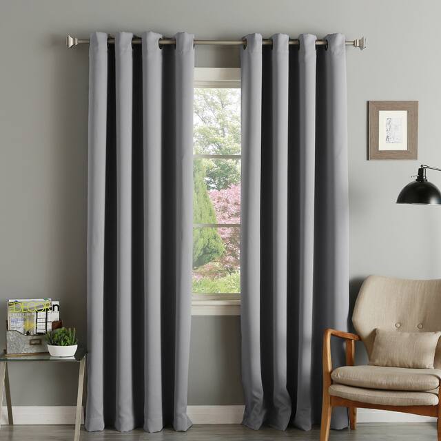 Aurora Home Thermal Insulated Blackout Grommet Top 84-inch Curtain Panel Pair - 52 x 84 - 52 x 84 - Slate Grey