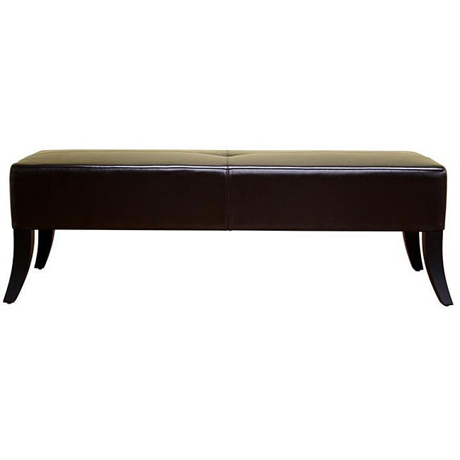 Stobbart Dark Brown Leather Bench