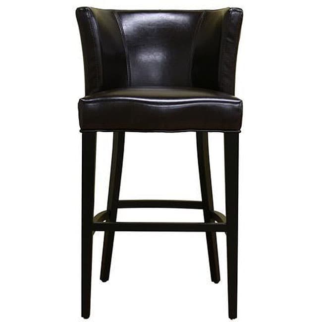 Willet Curved Backrest Leather Barstool - Free Shipping Today ... - Willet Curved Backrest Leather Barstool