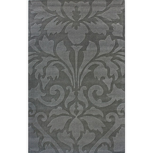 Nuloom Handmade Neutrals And Textures Damask Wool Rug (5 X 8)