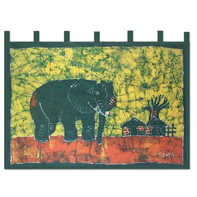 'Proud African Elephant' Batik Wall Hanging