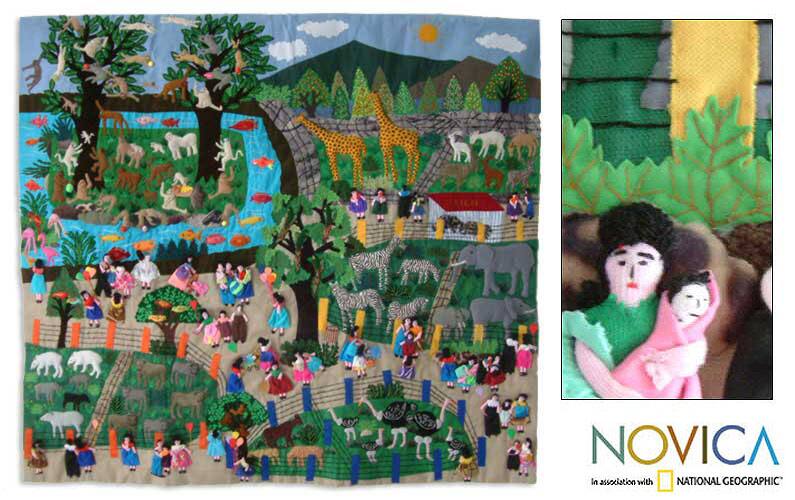 Applique 'Day At The Zoo' Wall Hanging (Peru)