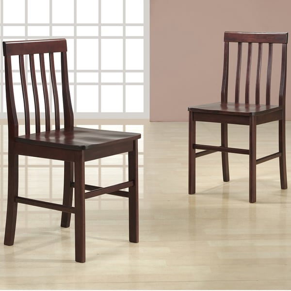 Espresso Wood Dining Chairs (Set of 2) - Free Shipping Today