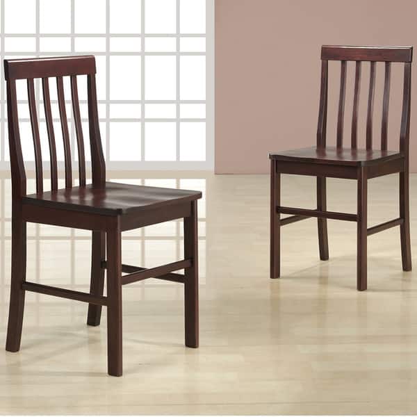 DISCO Espresso Wood Dining Chairs (Set of 2)