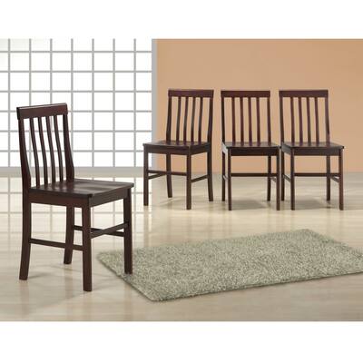 DISCO Traditional Espresso Wood Dining Chairs (Set of 4)