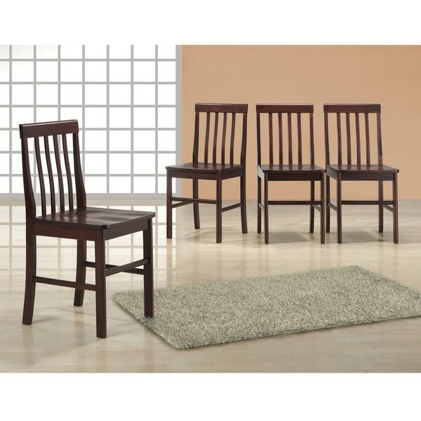 DISCO Traditional Espresso Wood Dining Chairs (Set of 4)