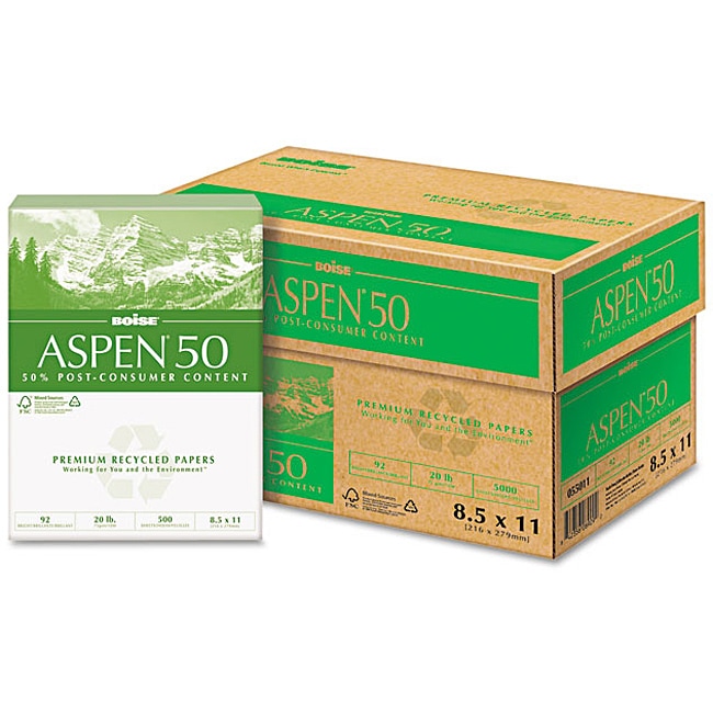 Boise Aspen 50 Recycled Copy And Laser Paper (case Of 5,000 Sheets)