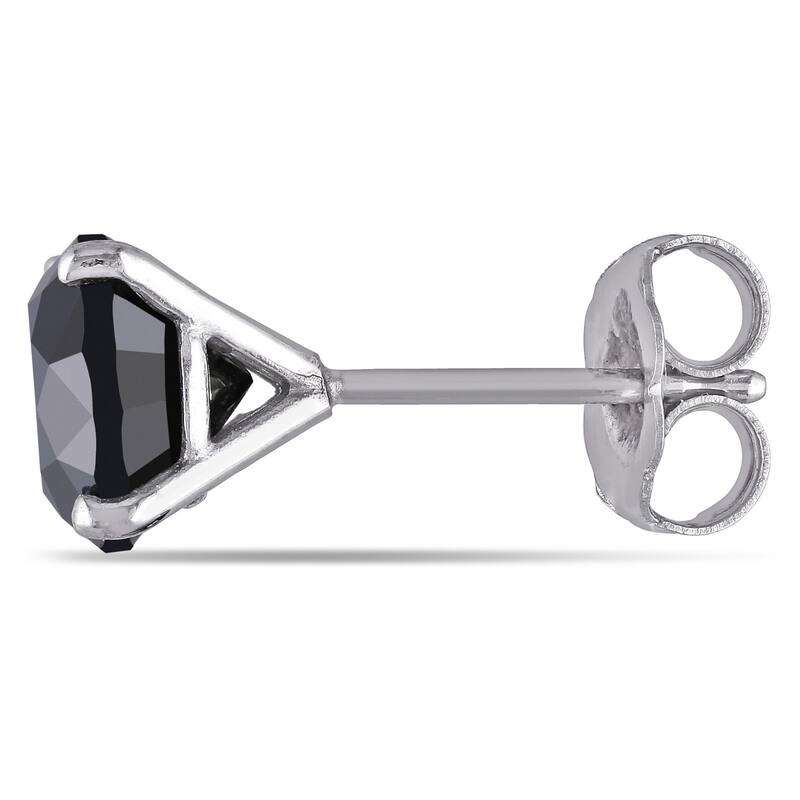 Miadora 14k Gold 3ct TDW Black Diamond Stud Earrings