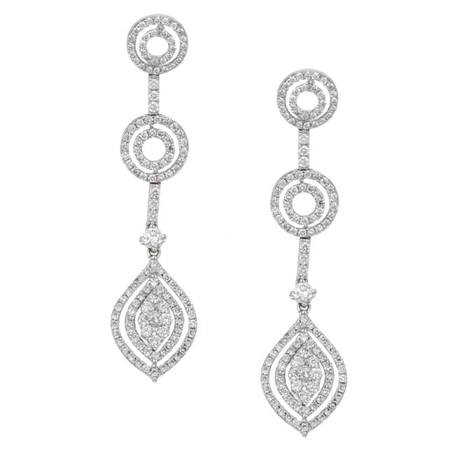 18k White Gold 1 5/8ct TDW Diamond Cascade Earrings (H-I, I1-I2)