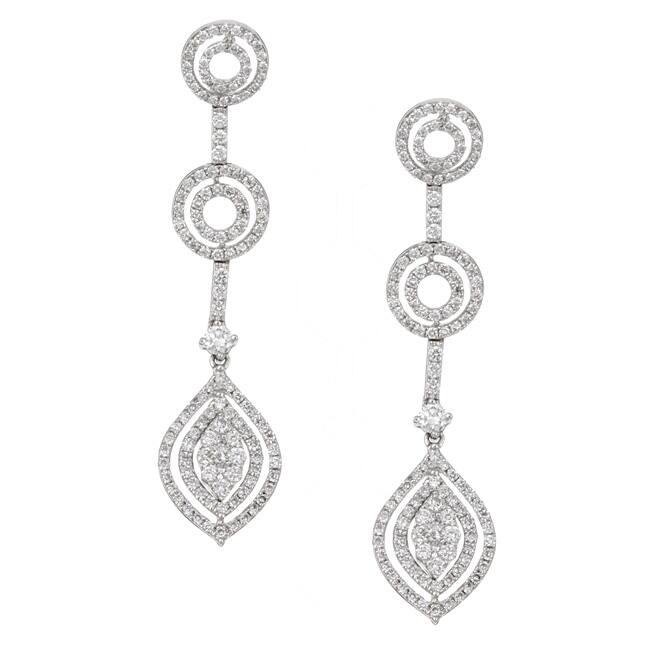 18k White Gold 1 5/8ct TDW Diamond Cascade Earrings (H-I, I1-I2)